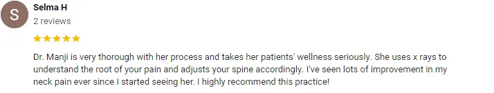 Chiropractic Toronto ON Selma H Screenshot Testimonial